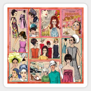 60s Fashion Collage Sticker